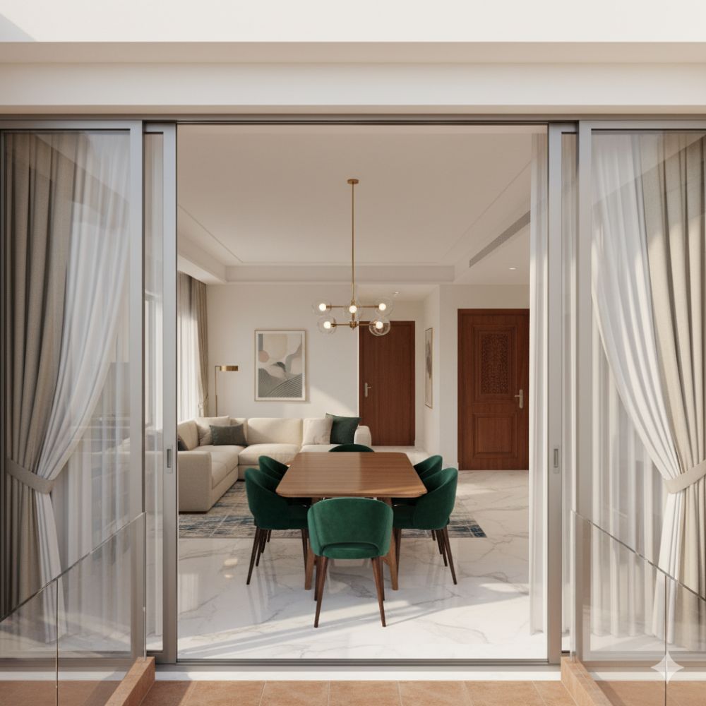 Living Room with Balcony Access